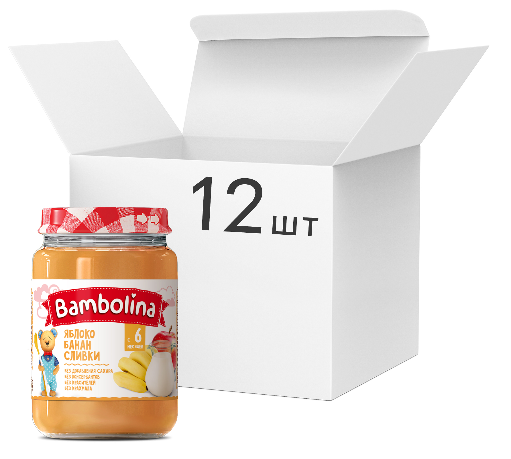 Акция на Упаковка пюре Bambolina Яблоко и банан со сливками 190 г х 12 шт (4813163002097) от Rozetka UA