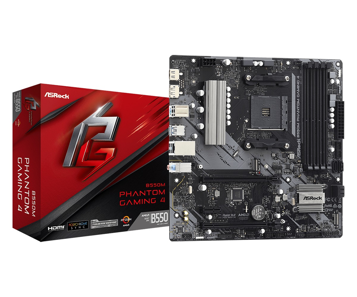 

Материнская плата ASRock B550M Phantom Gaming 4 Socket AM4