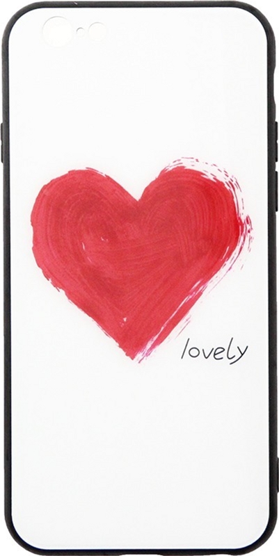 

Панель TOTO Glass Fashionable Case для Apple iPhone 6/6s Red Heart on White