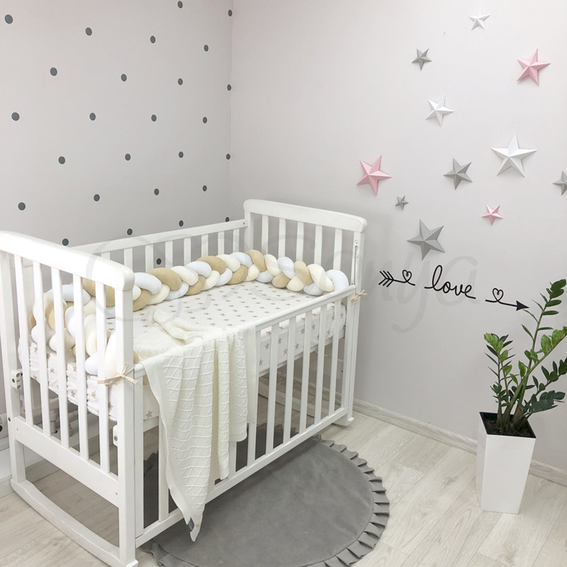 

Бортик-коса Маленькая соня 180 см велюр в кроватку детский белый-молочный-бежевый арт.0763241