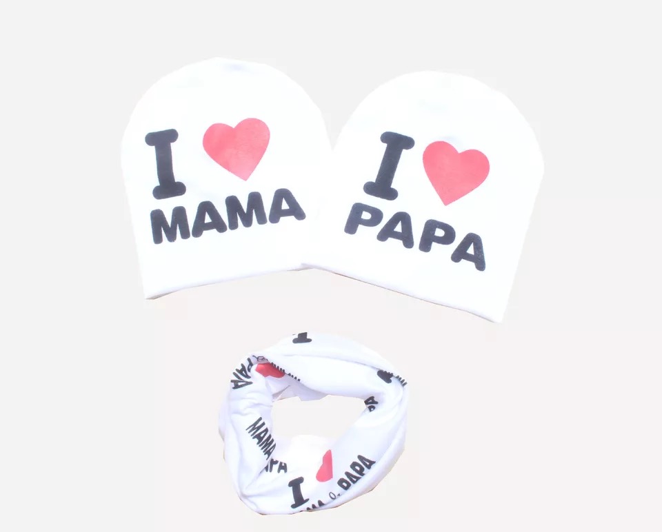 

Комплект I love mama+ I love papa Beeba 46-52р. Белый 1117