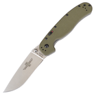 Нож складной Ontario RAT-1A (длина: 219мм, лезвие: 84мм, сатин), оливковый 8870OD - изображение 1