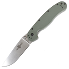 Нож складной Ontario RAT-1 D2 (длина: 216мм, лезвие: 89мм, сатин), olive drab 8867OD - изображение 1