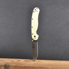 Нож складной Ontario RAT-1 D2 (длина: 216мм, лезвие: 89мм, сатин), tan 8867TN - изображение 13