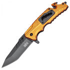 Нож складной Skif Plus Handy (длина: 218мм, лезвие: 92мм, черное), оранжевый - изображение 1