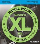 Струни для бас-гітар D'Addario EXL165SL XL Nickel Wound Bass Regular Light Top / Medium Bottom (45-105)
