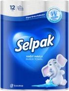 Бумажные полотенца Selpak 3 слоя 80 отрывов 12 рулонов (8690530125001)