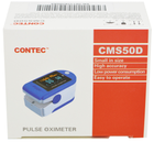 Пульсометр оксиметром на палець (пульсоксиметр) CONTEC CMS50D TFT Blue - зображення 8