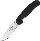 Карманный нож Ontario RAT I Folder Satin полусеррейтор Черный (O8849) - изображение 1