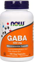 Аминокислота Now Foods GABA (Гамма-Аминомасляная Кислота) 500 мг 100 гелевых капсул (733739000873)