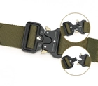 Ремінь тактичний Assault Belt з металевою пряжкою 125 см Зелений - зображення 5