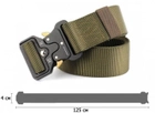 Ремінь тактичний Assault Belt з металевою пряжкою 125 см Зелений - зображення 6