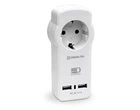 Мережевий зарядний пристрій з розеткою REAL-EL CS-30 2USB 3.1A White