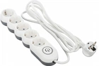Мережевий подовжувач 2Е Plus на 5 розеток з вимикачем 3Gх1.0 мм 3 м White (2E-U05VESM3W)