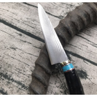 Нож коллекционный для охоты, рыбалки Дамаск XCD188 + Кожаный чехол - изображение 3