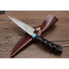 Нож коллекционный для охоты, рыбалки Дамаск XCD188 + Кожаный чехол - изображение 6