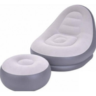 Надувное кресло с пуфиком Air Sofa с велюровым покрытием (130х99х76 см)