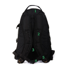Тактичний похідний супер-міцний рюкзак 5.15.b з органайзером 40 літрів Чорний з поясним ременем - зображення 4