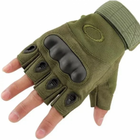 Мужские перчатки тактические Oakley беспалые зеленые размер L окружность ладони 21-22,5 см (EI-711-V) - изображение 4