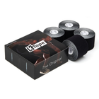 Бавовняні кинезио тейпи K-Tape Black, 5 см х 5 м, чорний, 4 шт упаковка (100144) - зображення 3