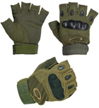 Тактичні безпалі рукавички Oakley темно-зелені - зображення 3