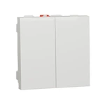 Вимикач двоклавішний Schneider Electric Unica New 2 модулі білий NU321118