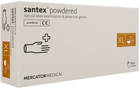 Рукавички латексні опудренниє SANTEX POWDERED MERCATOR MEDICAL 100шт XL Білий - зображення 1