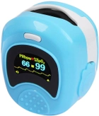 Детский аккумуляторный пульсометр оксиметр на палец (пульсоксиметр) CONTEC CMS50QB LCD Blue - изображение 1