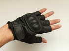 Перчатки тактические кожаные Mil-tec без пальцев черные размер L (12504502_L) - изображение 11