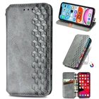 Кожаный чехол-книжка GETMAN Cubic (PU) для Samsung Galaxy S24+ Серый