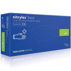 Рукавички нітрилові неопудрені блакитні, розмір S (100 шт/уп) Nitrylex BASIC - зображення 1