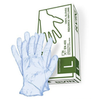 Перчатка Rvin белая "xl" 100 штук виниловая (911409/3662/XL) - изображение 1
