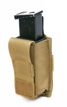 Подсумок молле для пистолетного магазина 9мм со вставкой Shark Gear Molle 9mm Single Mag Pouch With Hard Insert 80222, 900D Олива (Olive) - изображение 1