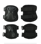 Наколенники и налокотники - комплект защиты тактический спортивный чёрный (AC-Shell-04Bl) - изображение 3