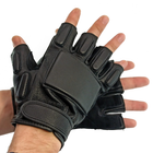 Перчатки тактические кожаные Mil-tec беспалые черные (12515002_M) размер M - изображение 3