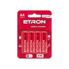 Батарейки щелочные АА LR06 ETRON Mega Power АА-С4 Alkaline в блистере