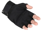 Перчатки тактические, черные, с открытыми пальцами, розмер XL - изображение 4