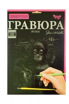 Гравюра Silver Metallic Обезъянка А4 рус Dankotoys (ГР-А4-02-04с) (41043)