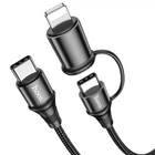 USB кабель 2в1 Hoco X50 чорний