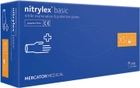 Рукавички нітрилові нестерильні неприпудрені Mercator Medical Nitrylex Basic XS 100 шт Блакитні - зображення 1