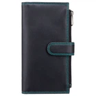 Необычный женский кошелёк из натуральной кожи Visconti CD23 BLK/AQUA Jade (Black Aqua)