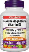 Вітаміни Webber Naturals Calcium Magnesium Vitamin D3 200 таблеток (4384303433)