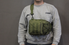 Однолямковий міський тактичний рюкзак Tactical барсетка сумка слінг із системою molle на 7 л Олива (095-olive) - зображення 2