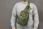 Однолямковий міський тактичний рюкзак Tactical барсетка сумка слінг із системою molle на 7 л Олива (095-olive) - зображення 3
