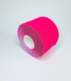 Тейп кінеза з отворами 5 см Kinesiology Tape, перфорований тейп рожевий - зображення 3