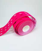 Тейп кинезио с отверстиями 5 см Kinesiology Tape, перфорированный тейп розовый - изображение 5