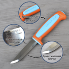 Нож фиксированный Mora Basic 546 LE 2018 (длина: 206мм, лезвие: 89мм), голубой/оранжевый - изображение 2