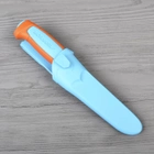 Нож фиксированный Mora Basic 546 LE 2018 (длина: 206мм, лезвие: 89мм), голубой/оранжевый - изображение 8