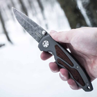 Нож складной Boker Leopard-Damast I (длина: 210мм, лезвие: 90мм), черный-дерево - изображение 6