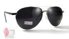 Темные очки с поляризацией BluWater Airforce (gray) (silver metal) Polarized (4ЭИРФ-СМ50П) - изображение 1